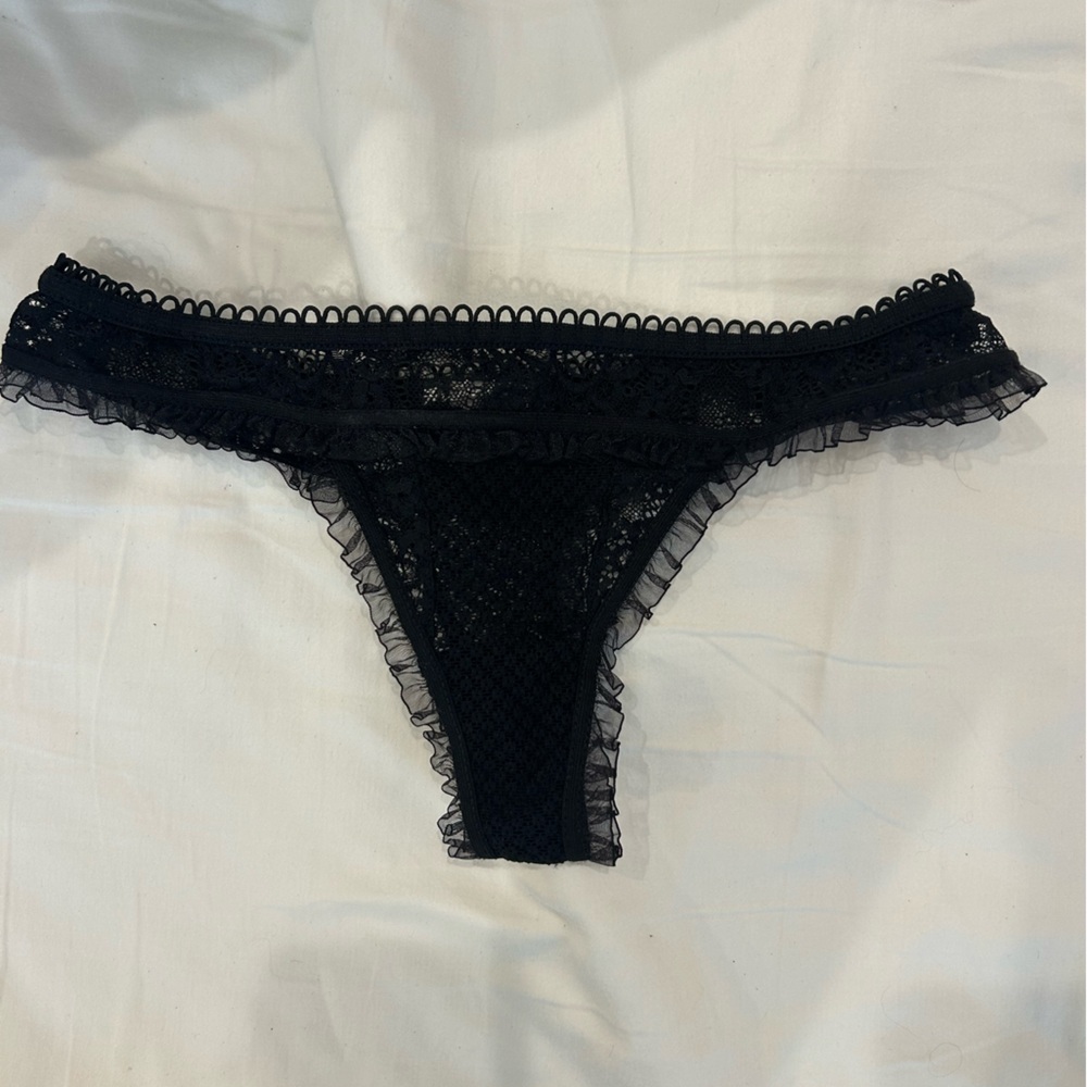 For Love And Lemons Black Lace Panties